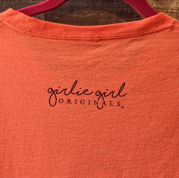 Girlie Girl Originals Coral W/Animal Print Screen print Cross Tee - Picture 9 of 12